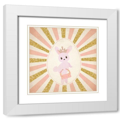 Bunny Princess 2 White Modern Wood Framed Art Print with Double Matting by Kimberly, Allen