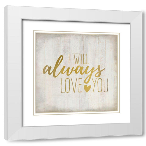 Always Love 1 White Modern Wood Framed Art Print with Double Matting by Kimberly, Allen