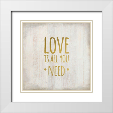 Always Love 2 White Modern Wood Framed Art Print with Double Matting by Kimberly, Allen