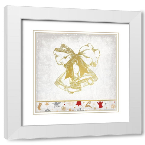 Christmas Jingle 3 White Modern Wood Framed Art Print with Double Matting by Kimberly, Allen