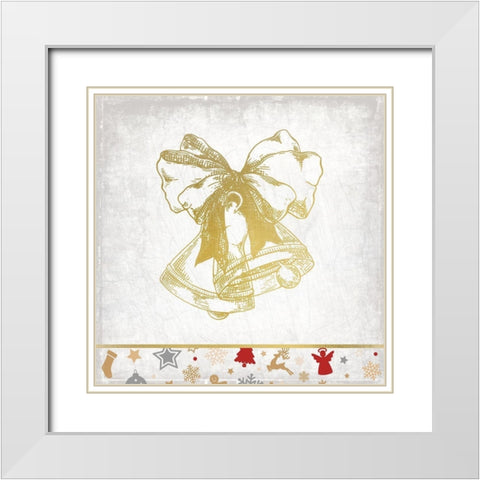 Christmas Jingle 3 White Modern Wood Framed Art Print with Double Matting by Kimberly, Allen