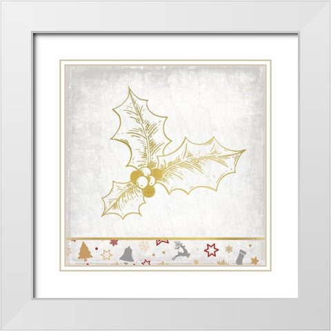 Christmas Jingle 4 White Modern Wood Framed Art Print with Double Matting by Kimberly, Allen