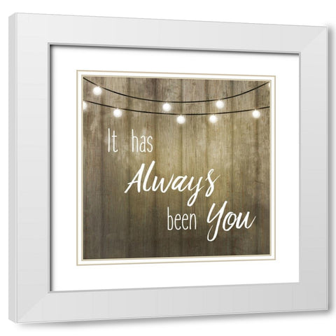Love Lights 1 White Modern Wood Framed Art Print with Double Matting by Kimberly, Allen