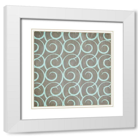Merry and Bright Pattern 2 White Modern Wood Framed Art Print with Double Matting by Kimberly, Allen