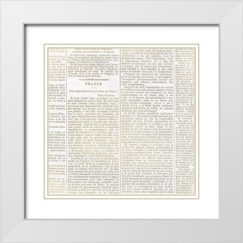 Newspaper Christmas  Pattern 2 White Modern Wood Framed Art Print with Double Matting by Kimberly, Allen