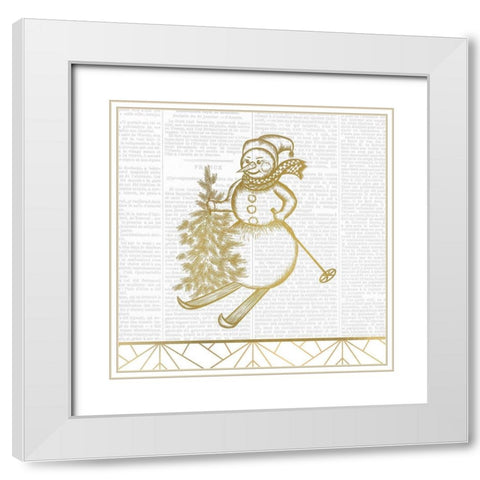 Newspaper Christmas 1 White Modern Wood Framed Art Print with Double Matting by Kimberly, Allen