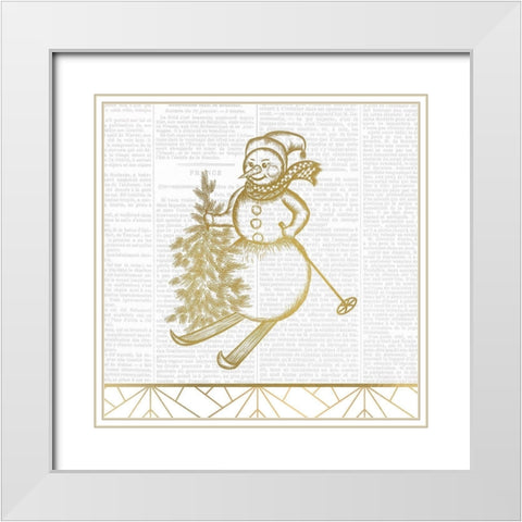 Newspaper Christmas 1 White Modern Wood Framed Art Print with Double Matting by Kimberly, Allen