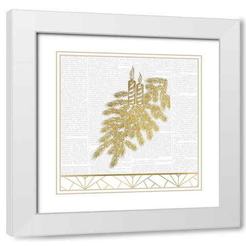 Newspaper Christmas White Modern Wood Framed Art Print with Double Matting by Kimberly, Allen