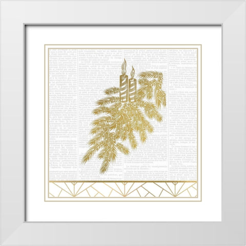 Newspaper Christmas White Modern Wood Framed Art Print with Double Matting by Kimberly, Allen