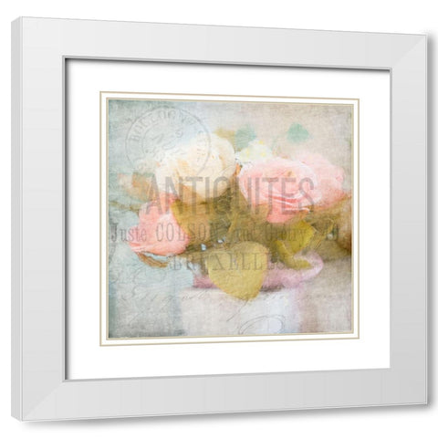 Fleur Postale 2 White Modern Wood Framed Art Print with Double Matting by Kimberly, Allen