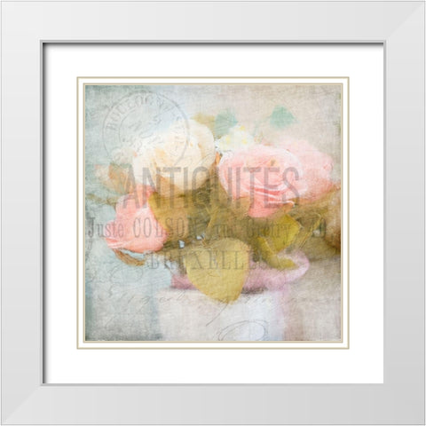 Fleur Postale 2 White Modern Wood Framed Art Print with Double Matting by Kimberly, Allen