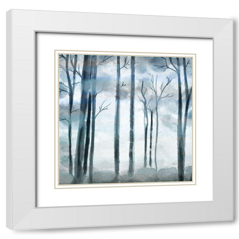 Shrouded Forest White Modern Wood Framed Art Print with Double Matting by Allen, Kimberly