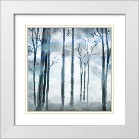 Shrouded Forest White Modern Wood Framed Art Print with Double Matting by Allen, Kimberly