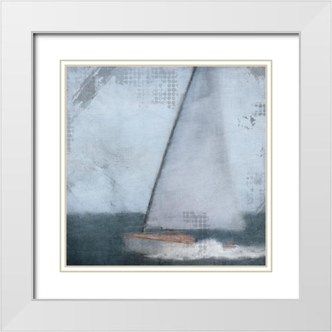 Out Sailing White Modern Wood Framed Art Print with Double Matting by Allen, Kimberly