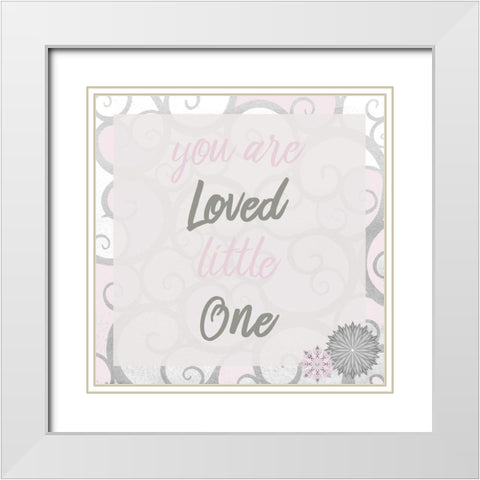 You Are Loved Pink White Modern Wood Framed Art Print with Double Matting by Kimberly, Allen