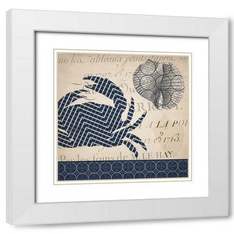 Under the Sea Navy 2 White Modern Wood Framed Art Print with Double Matting by Kimberly, Allen