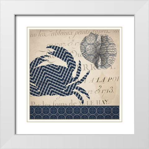Under the Sea Navy 2 White Modern Wood Framed Art Print with Double Matting by Kimberly, Allen