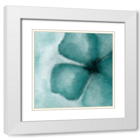 Blooming Teal White Modern Wood Framed Art Print with Double Matting by Allen, Kimberly