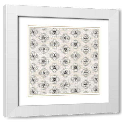 Country Magnolia Pattern White Modern Wood Framed Art Print with Double Matting by Kimberly, Allen