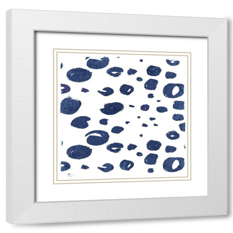 Indigo Scribbles 2 White Modern Wood Framed Art Print with Double Matting by Allen, Kimberly