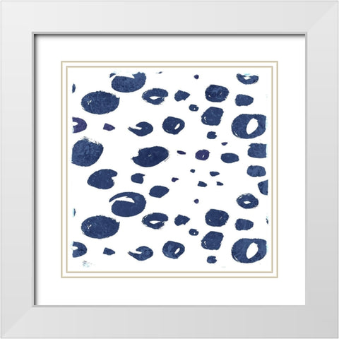 Indigo Scribbles 2 White Modern Wood Framed Art Print with Double Matting by Allen, Kimberly
