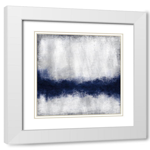 Indigo Tones 1 White Modern Wood Framed Art Print with Double Matting by Allen, Kimberly