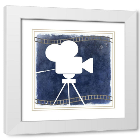 Movie Time 1 White Modern Wood Framed Art Print with Double Matting by Kimberly, Allen