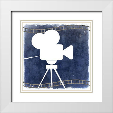 Movie Time 1 White Modern Wood Framed Art Print with Double Matting by Kimberly, Allen