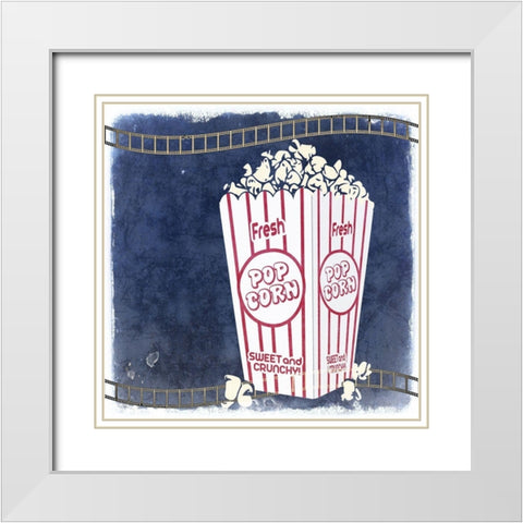 Movie Time 2 White Modern Wood Framed Art Print with Double Matting by Kimberly, Allen