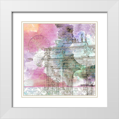 Watercolor Travel 4 White Modern Wood Framed Art Print with Double Matting by Kimberly, Allen