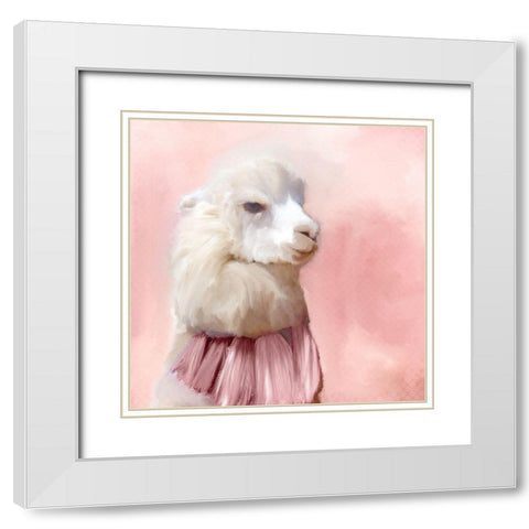 Pink Tassels White Modern Wood Framed Art Print with Double Matting by Kimberly, Allen