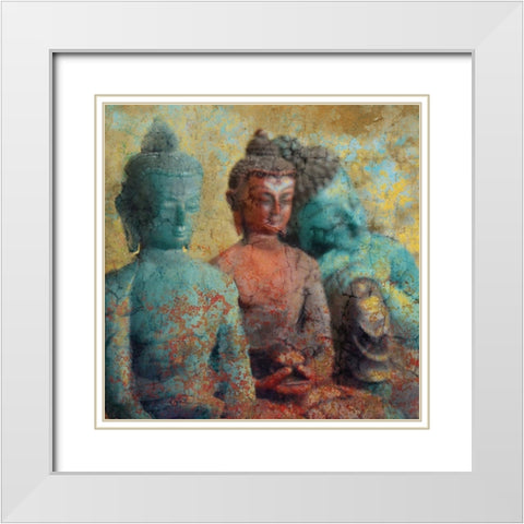 Serenity Row White Modern Wood Framed Art Print with Double Matting by Kimberly, Allen