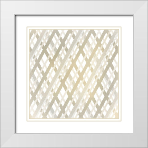 Taupe Crosshatched 2 White Modern Wood Framed Art Print with Double Matting by Kimberly, Allen