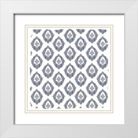 In Blue Squared 1 White Modern Wood Framed Art Print with Double Matting by Kimberly, Allen