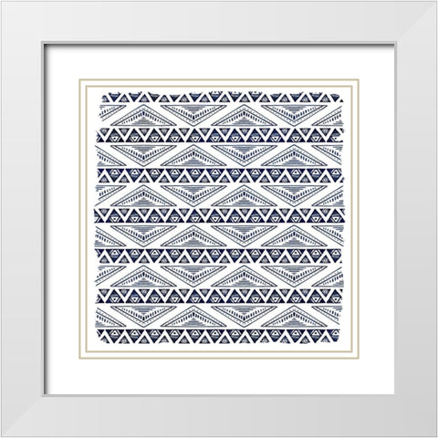 In Blue Squared 2 White Modern Wood Framed Art Print with Double Matting by Kimberly, Allen