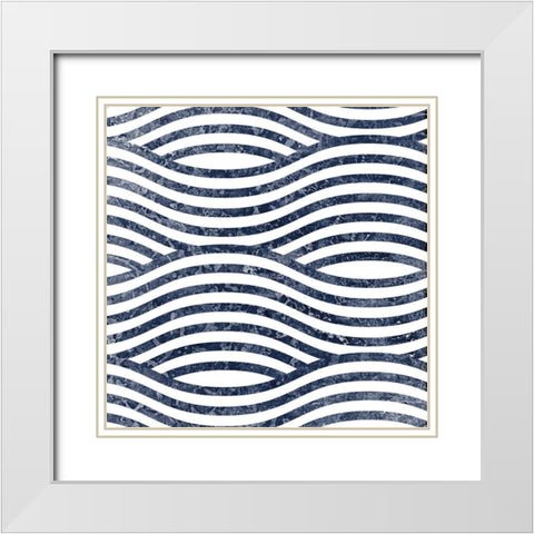 Navy Squared 1 White Modern Wood Framed Art Print with Double Matting by Kimberly, Allen