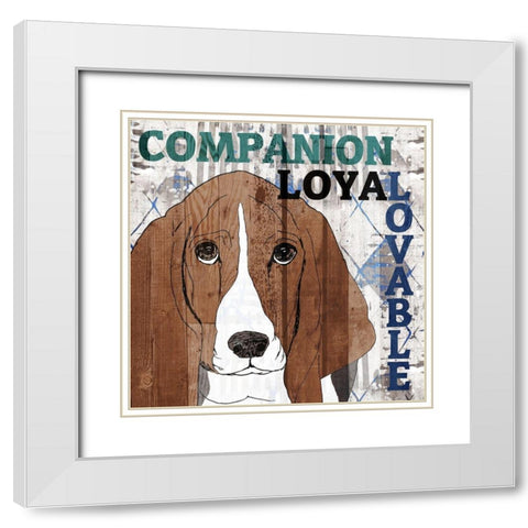 Companion 1 White Modern Wood Framed Art Print with Double Matting by Kimberly, Allen