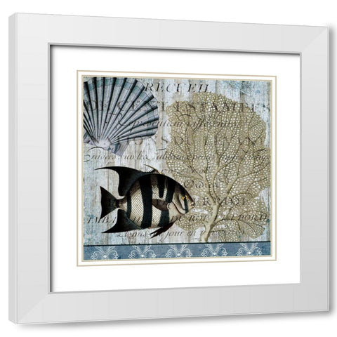 Beyond Sea 1 White Modern Wood Framed Art Print with Double Matting by Kimberly, Allen
