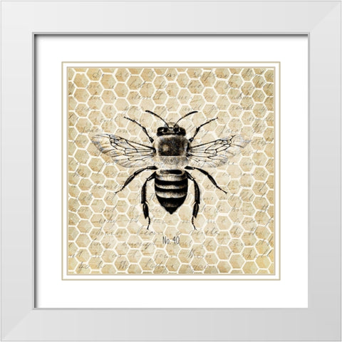 Honeycomb No 40 White Modern Wood Framed Art Print with Double Matting by Kimberly, Allen