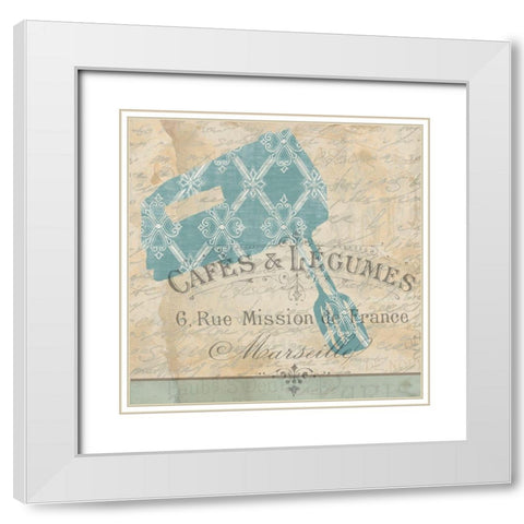 In the Kitchen 3 White Modern Wood Framed Art Print with Double Matting by Kimberly, Allen