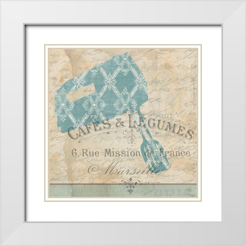 In the Kitchen 3 White Modern Wood Framed Art Print with Double Matting by Kimberly, Allen