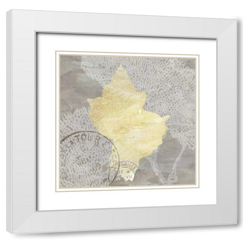 Neutral Shell 1 White Modern Wood Framed Art Print with Double Matting by Kimberly, Allen