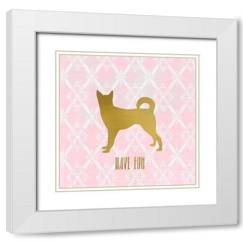 Puppy Love 3 White Modern Wood Framed Art Print with Double Matting by Kimberly, Allen