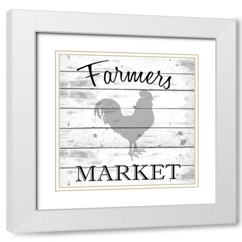 Farmers Market White Modern Wood Framed Art Print with Double Matting by Kimberly, Allen