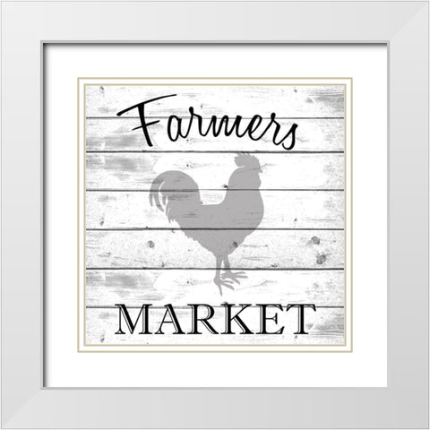 Farmers Market White Modern Wood Framed Art Print with Double Matting by Kimberly, Allen