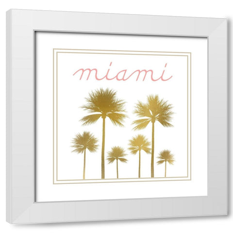 Miami White Modern Wood Framed Art Print with Double Matting by Kimberly, Allen
