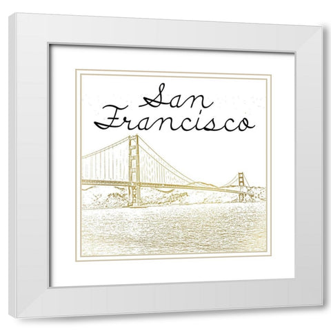 San Francisco White Modern Wood Framed Art Print with Double Matting by Kimberly, Allen