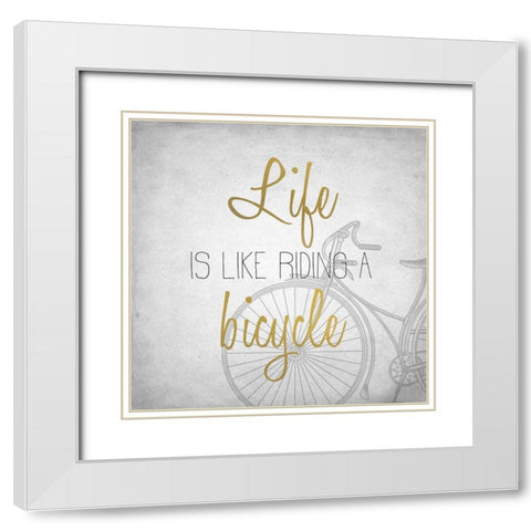 Life 1 White Modern Wood Framed Art Print with Double Matting by Kimberly, Allen