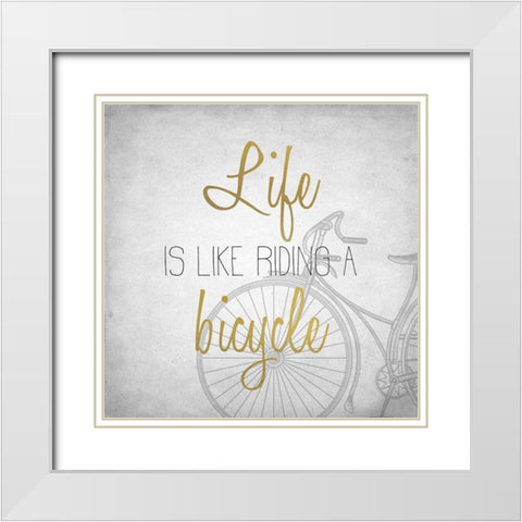 Life 1 White Modern Wood Framed Art Print with Double Matting by Kimberly, Allen