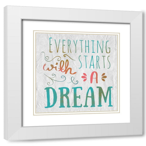 Dreamers 3 White Modern Wood Framed Art Print with Double Matting by Kimberly, Allen